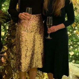 Rose gold sequin skirt